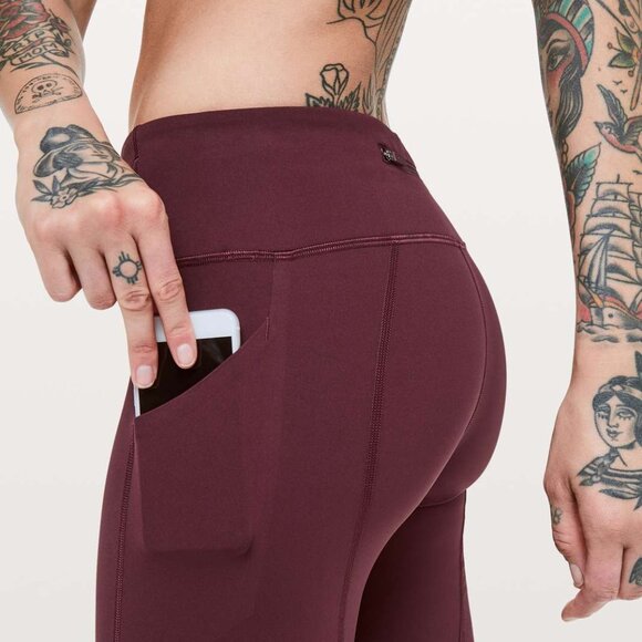 Lululemon Pace Rival Crop in Dark Adobe (Burgundy Maroon) 22" Length, Size 4 EUC - Picture 9 of 9